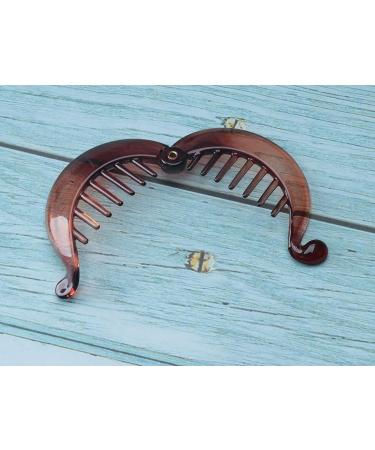 Sowaka Small Banana Hair Clip Comb Set for Women - Fashion Locking Round Plastic Hair Grips for Ponytail Holder - Ideal for Long, Straight, Curly, Thick Hair - 2 Pcs (Black and Brown) - Buy Online on GoSupps.com