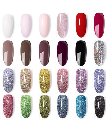 NEPTUNE Dip Powder Nail Kit - 24 Colors Nail Powder Set for French Manicure, Long Lasting, Quick Drying - No Top/Base Coat Activator Included - Easy to Apply at Home Salon - Buy Online on GoSupps.com