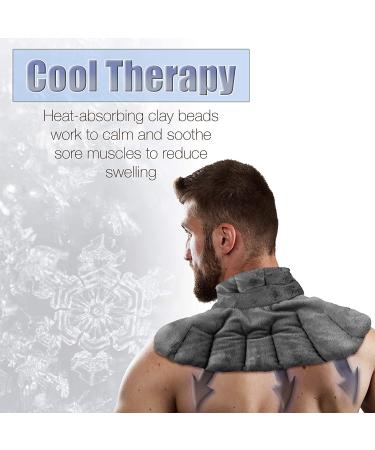 Heating Pad for Neck and Shoulders | Microwavable Weighted Heat Therapy Wrap with Aromatherapy Herbs | Hot/Cold Pack for Pain Relief - Grey - Buy Online on GoSupps.com