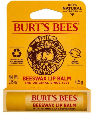 Burts Bees Beeswax Lip Balm with Vitamin E & Peppermint Oil - Pack of 3 | 0.15 oz Tubes | International Shipping Available - Buy Online on GoSupps.com