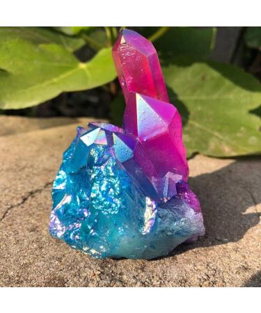 Room Decoration 100-200g Natural Crystal Bluish Violet Angel Aura Quartz Cluster Specimens Titanium Coating Quartz Cluster Beautiful Natural Crystal Stone (Size : 100-150g) - Buy Online on GoSupps.com