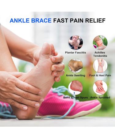 Plantarelief Ankle Bandage for Men & Women - Compression Support for Plantar Fasciitis Achilles Tendon Arthritis & Heel Spurs 1 Pair Black (M) - Buy Online on GoSupps.com