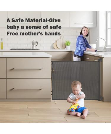 71'' Retractable Baby Gates for Stairs Auto Lock Baby Gates for Doorways 34''Tall  Extends Up to 77Wide Dog Gates for Doorways Hallways - Buy Online on GoSupps.com