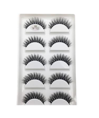 UAMOU 16 Style 10/50 Boxes 3D Mink Lashes Natural Cross False Eyelashes Long Messy Makeup Eye Lashes Faux Cils Maquillaje Cheerfully (Color : 5Pairs H 13 Size : 100 Boxes 500Pairs)