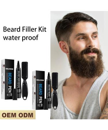 Avejjbaey Bartstift for Men - Waterproof Beard Filler & Amplifier | Black & Brown Color Pin Set for Perfect Beard Formation - Buy Online on GoSupps.com