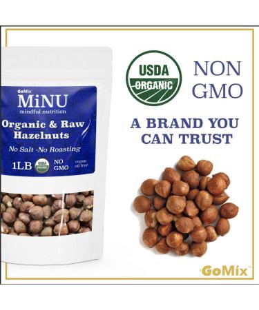MiNU Organic Raw Hazelnuts 16 oz - #1 Keto Paleo Snack, Superfood Protein, Vegan, NonGMO, Gluten Free - Turkey Organic Raw Hazelnuts 1lb - Buy Online on GoSupps.com