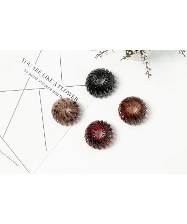 Women Bird Nest Hair Clip Set - 3 Pcs Plastic Ball Bun Ponytail Holder Hair Clip, Fashion Retro Leopard Hair Ties for Thick and Thin Hair - Buy Online on GoSupps.com