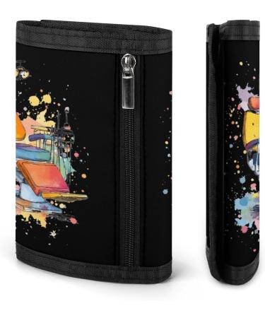 Dentist Chair Dental Tools Tooth Medical Art Trifold Slim Wallet Front Pocket With Money Clip And ID Credit Card Slots For Travel Work - Buy Online on GoSupps.com