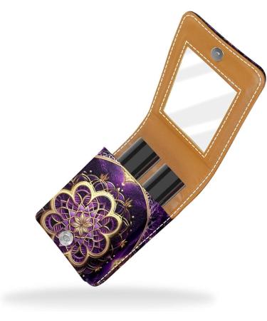 Travel Lipstick Organizer Case | Portable Makeup Bag with Mirror | Cosmic Purple Mandala Love C212b2yzon - Shop Now - Buy Online on GoSupps.com