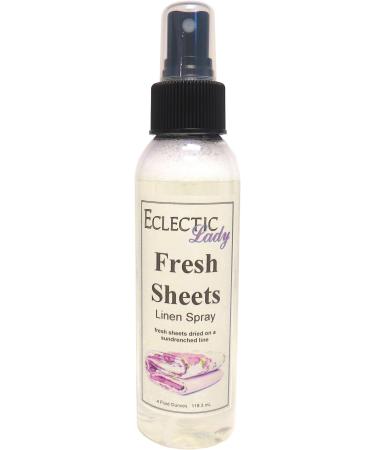Fresh Sheets Linen Spray 4 ounces - Eclectic Lady Sheet and Linen Spray - No Artificial Colors Parabens or Preservatives - Long-Lasting Scent for Bed Fabric & Pillow 4 Fluid Ounces