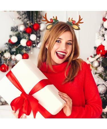 CHEERYMAGIC Christmas Headband Christmas Reindeer Antlers Headband Floral Wreath Headdresses Hair Hoop with Ears Christmas Hair Accessories for Adults Kids Photos Booth A6-SDLFG Brown-1 - Buy Online on GoSupps.com