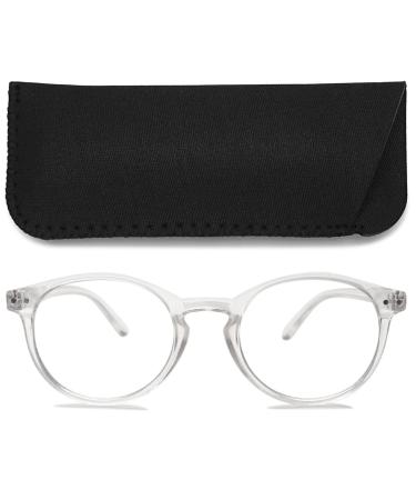 MAGIMODAC Women Computer Reading Glass Filter Light around Oval Reading Brille Computer Glasses With Lawy Reading Aid Visual Aid Transparent 2.75 Dioptries