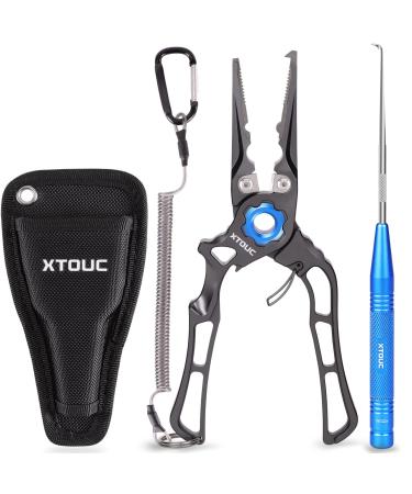 XTOUC , Saltwater Fishing Pliers Titanium Alloy Jaw, Fish Hook Quick Removal, Fishing Accessories and Equipment, Split Ring Tools, Fishing Tackle Kit, Fishing Gear for Gift