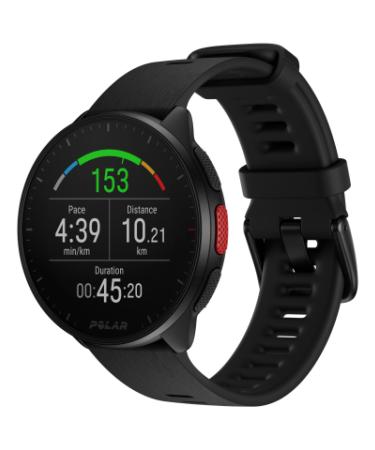 Polar Pacer - GPS Running Watch - High-Speed Processor - Ultra-Light - Bright Display - Grip Buttons Black S-L