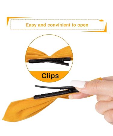 Whaline 4 Pairs Velvet Hair Bow Side Clips - Non-Slip Cute Hair Accessories for Girls and Women - 8pcs (Red, Yellow, White, Black) - Buy Online on GoSupps.com