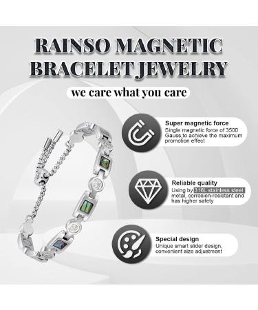 RainSo Elegant Women's Stainless Steel Magnetic Adjustable Bracelet with Gift Box - Stylish Silver Jewelry for Women - Buy Online on GoSupps.com