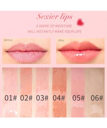 Lip Plumper Gloss Probuk 8ml Lip Oil Crystal Clear Lip Plumper Gloss Non Sticky Nourishing Lip Gloss to Prevent Chapped Lips(04#) - Buy Online on GoSupps.com