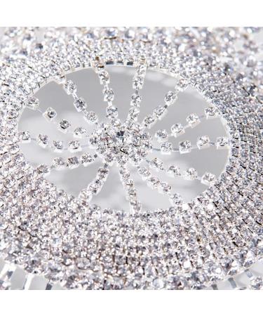 Earent Tassel Rhinestone Cap Headpiece | Silver Crystal Head Chain | 1920s Hair Accessories for Women | Belly Dance Party Cap | Bridal Head Jewelry - Buy Online on GoSupps.com