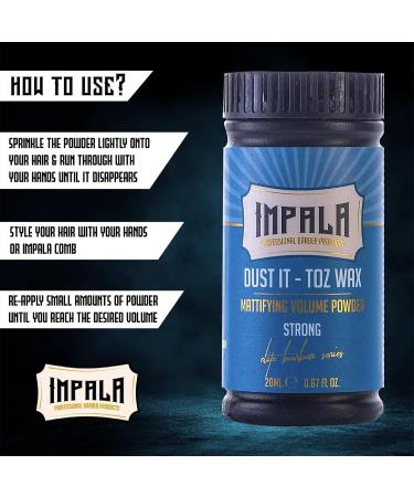 Impala Hair Powder Men Hair Styling Texturizing Powder For All Hair Types Instant Volume Matte Texture Easy to Use Fluffy & Natural & Lightweight Hair Powder Men Strong Hold 20g Pack of 1 20 g (Pack of 1) - Buy Online on GoSupps.com