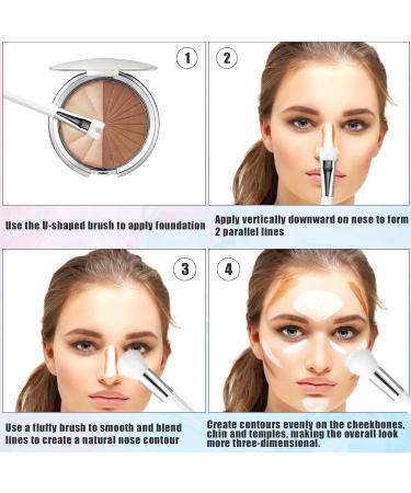 Contour Brush Nose U Shape - 2-in-1 Double Ended Makeup Brush for Precise Cheek Bone Defining & Easy Nose Contour | International Shipping - Buy Online on GoSupps.com