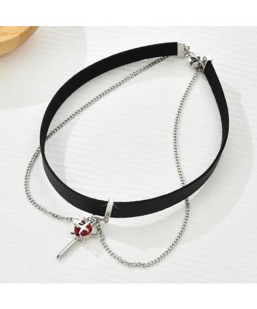 Scarlet Night Gothic Choker Necklace Women Crimson Night Collar - Buy Online on GoSupps.com