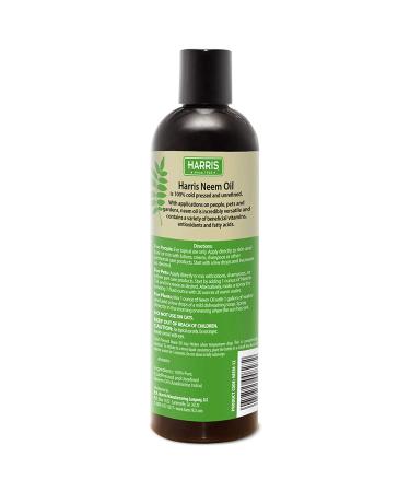 Harris Neem Oil 100% Cold Pressed Concentrate for Plant Spray - High Azadirachtin Content - OMRI Listed for Organic Use - 12oz - Buy Online on GoSupps.com