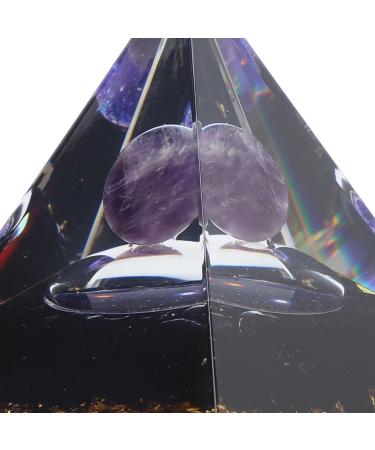 Positive Energy Crystal Pyramid Amethyst Balls Handmade Pyramid Energy Generator Astral Tai Chi Healing Crystal Pyramid for Stress Reduction Healing Meditation Room Decoration - Buy Online on GoSupps.com