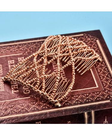 Ladies Magic Beads Stretchy Hair Comb Double Slide Clip Hairpin Hair Styling Accessory Golden Professional - Buy Online on GoSupps.com
