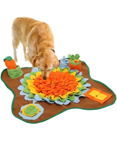 Snuffle Mat for Dogs Interactive Dog Enrichment Toys Mental Stimulation Boredom Play Mat Dog Treats Feeding Mat With Puzzles Encourages Natural Foraging Skills Orange