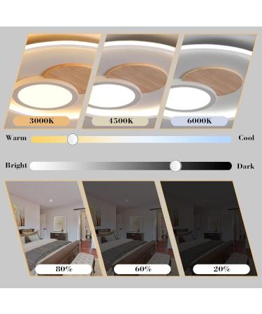 Fitzmia LED Ceiling Light | Modern Dimmable Wood Ceiling Lamp with Remote Control for Bedroom Children's Room Living Room & Kitchen ( ?31.5cm 24W) - Buy Online on GoSupps.com