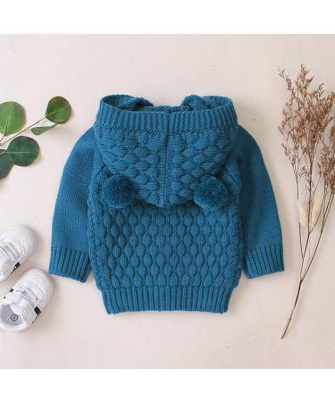 Puseky Baby Knit Sweater with Hooded Ears - 6-12 Months, Denim Blue - Buy Online on GoSupps.com