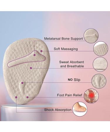 4 Pairs Metatarsal Pads - Ball of Foot Cushions & Heel Grips for Pain Relief | No-Slip Shoe Pads for Loose Shoes (Beige - Buy Online on GoSupps.com