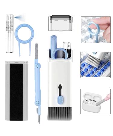 Revolutionary 7-in-1 Cleaner Kit for Airpods 1/2/3/ Pro Headphones Earbuds and Case & Keyboard, Deep Cleaning Tools with Screen Cleaner for iPhone, Wireless Bluetooth Earphones,Laptop and Camera 7 in1-Blue
