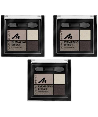 Manhattan Eyemazing Effect Eyeshadow-make-up pallet made of four shimmering eyeshadow colors for Smokey Eyes-Color Rosy Wood 95c-3 x 5G