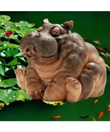 Nanga Bawa Animal Fountain Spitter Carp and Hippo Garden Water Feature Statue Pond Sprinkler Resin for Swimming Pool Spitter Ornaments ation Brown 16x12x10cm - Buy Online on GoSupps.com