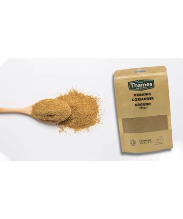 Thames Organic Coriander Ground 250g - Certified Non-GMO Vegan, No Additives, Resealable Bag - Buy Online on GoSupps.com