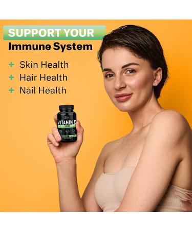 Vitamin E Softgels (400 IU) 240ct - Immune Health & Antioxidant Support - 240 Day Supply - Buy Online on GoSupps.com