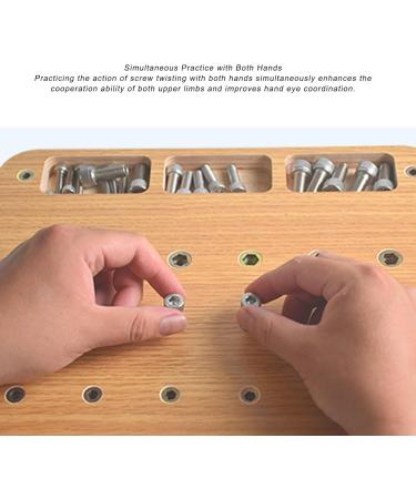 Finger Exerciser Board Flexible Fine Wood Insert Board with Screw Twisting Exercise Hand Rehabilitating Device for Fingers - Buy Online on GoSupps.com