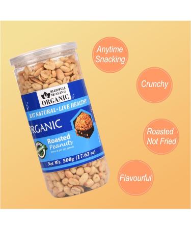 Blessfull Healing Organic Natural Vegan Lemon & Peri Peri Roasted Peanuts Crunchy Healthy Snacks 500 Gram - Buy Online on GoSupps.com