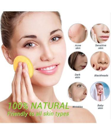 12pcs Facial Wooden Sponges - Compact Round Beauty Makeup Tools | Perfect for All Skin Tones - Yellow - Buy Online on GoSupps.com