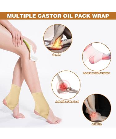 Organic Speed Oil Pack for Feet Reusable Castor Oil Wrap & Velcro Fastener | 2-Piece Set for Ankle Compression - Buy Online on GoSupps.com