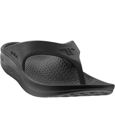 TELIC Energy Flip Flop - Mountain Black - Unisex Comfort Sandals - Size 10 Women/9 Men - Buy Online on GoSupps.com