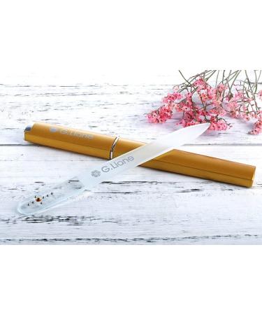 G.Liane Glass Manicure File with Genuine Qualified Crystals Shape and Smooth Nail File Tool with Case Best for Gentle & Safe Nail Care Kit for Beautiful Fingernails (Gold Cross) - Buy Online on GoSupps.com