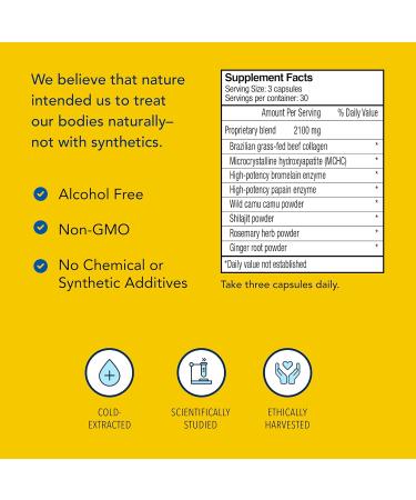 NORTH AMERICAN HERB & SPICE Collagen Power-Plus - 90 Capsules - Collagen Supplement - Joint & Muscle Support Healthy Hair Skin & Nails - Bromelain Papain Vitamin C - Non-GMO - 30 Servings - Buy Online on GoSupps.com