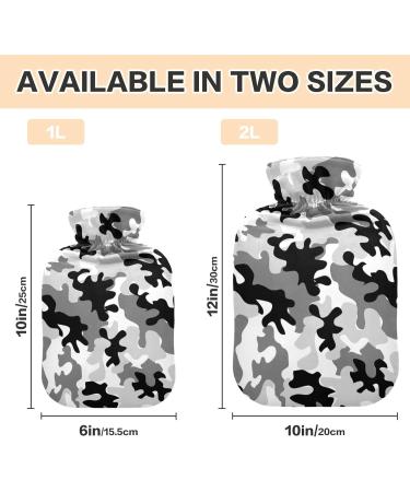 Buy 2L Grey Camouflage Hot Water Bottle with Cover - Pain Relief & Winter Warmth International Shipping - Buy Online on GoSupps.com