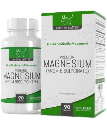 MM Magnesium Bisglycinate | 90 Capsules Magnesium Bisglycinate - 250mg Magnesium Glycinate Per Serving | Magnesium Bisglycinate | Non-GMO Gluten Free Dairy Free | Made in UK
