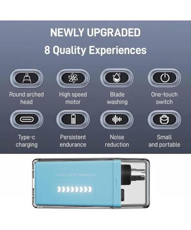 Nose Hair Removal | Rechargeable Nasal Hair Trimmer Portable Nose Trimmer Waterproof Eyebrow Trimmer for Hygienic Grooming & Easy Cleaning Blue - Buy Online on GoSupps.com