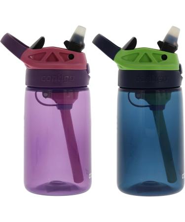 Contigo Kids 14oz Water Bottle with Autospout Technology | Spill Proof, Easy-Clean Lid | Ages 3+, Dishwasher Safe | Eggplant Punch & Blueberry Green Apple - Buy Online on GoSupps.com
