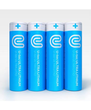 U-tec AA Ultra Lithium Battery (Pack of 4), 3000mAh 1.5V, Longest-Lasting AA Battery, Up to 10 Years in Storage and No Leaks Guaranteed, Works in Extreme Temperatures, Non Rechargeable 4 Count (Pack of 1)