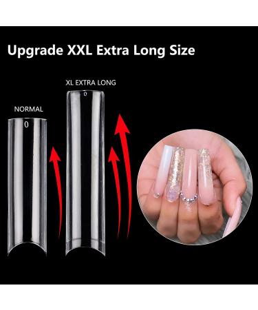 LIONVISON 500PCS XL Clear Nail Tips | Professional Acrylic Nails | 10 Sizes Half Cover French Fake Nail Tips | Home DIY and Nail Salon Use - Buy Online on GoSupps.com